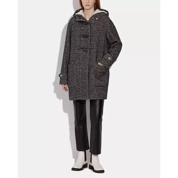Coach Duffle Wool Coat Black - XL - Picture 1 of 4